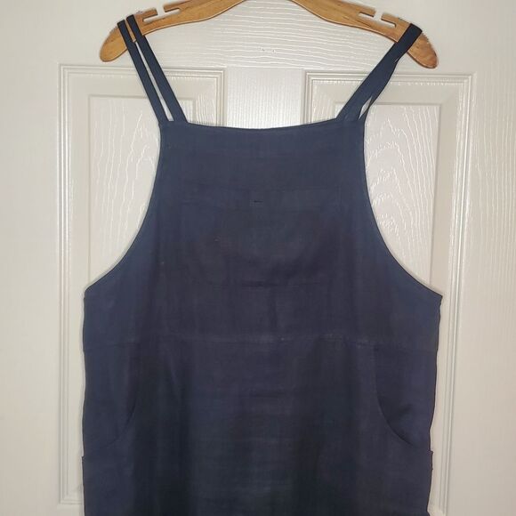 Talbots Black 100% Linen Shift Midi Dress Size M - Picture 2 of 11